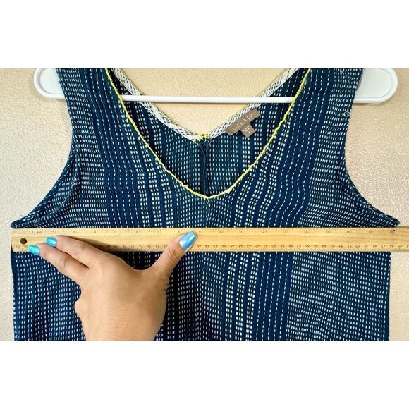 Lilla P V-Neck Peplum Summertime Soft Cotton Dark & Light Blue Mini Dress Small - Picture 8 of 9